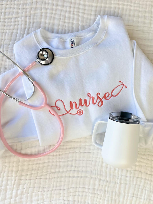 Embroidered Nurse Stethoscope Crew