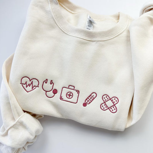 Embroidered Nurse Icon Crew