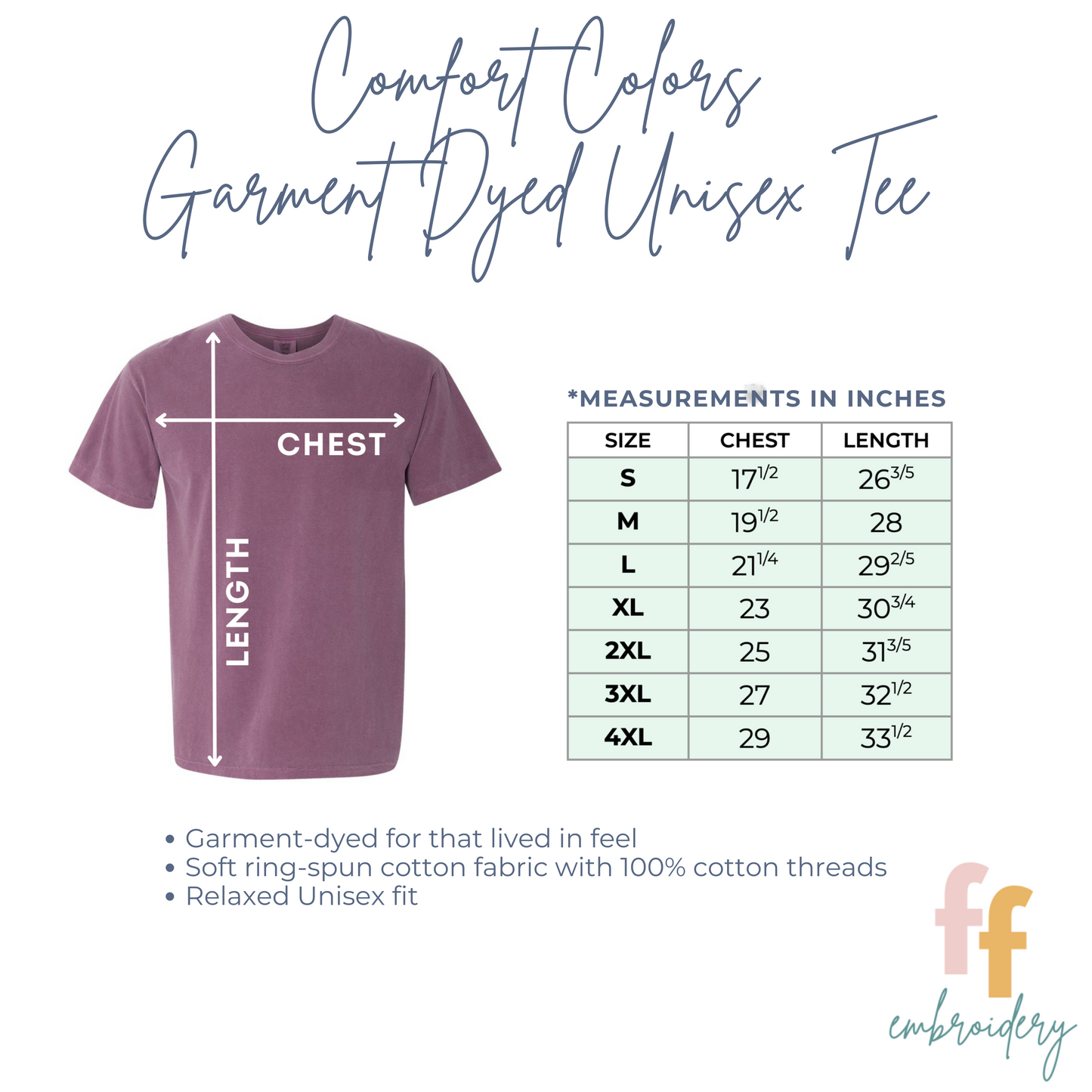 Embroidered TEACH Comfort Colors Tee