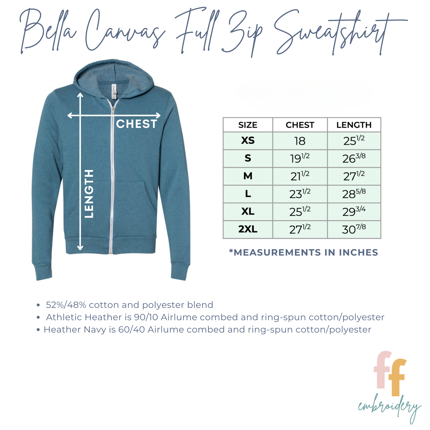 RN Nurse Embroidered Zip Up Hoodie