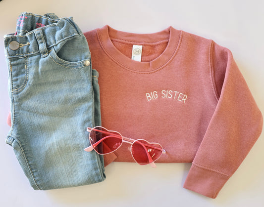 Big Sister Embroidered Crew