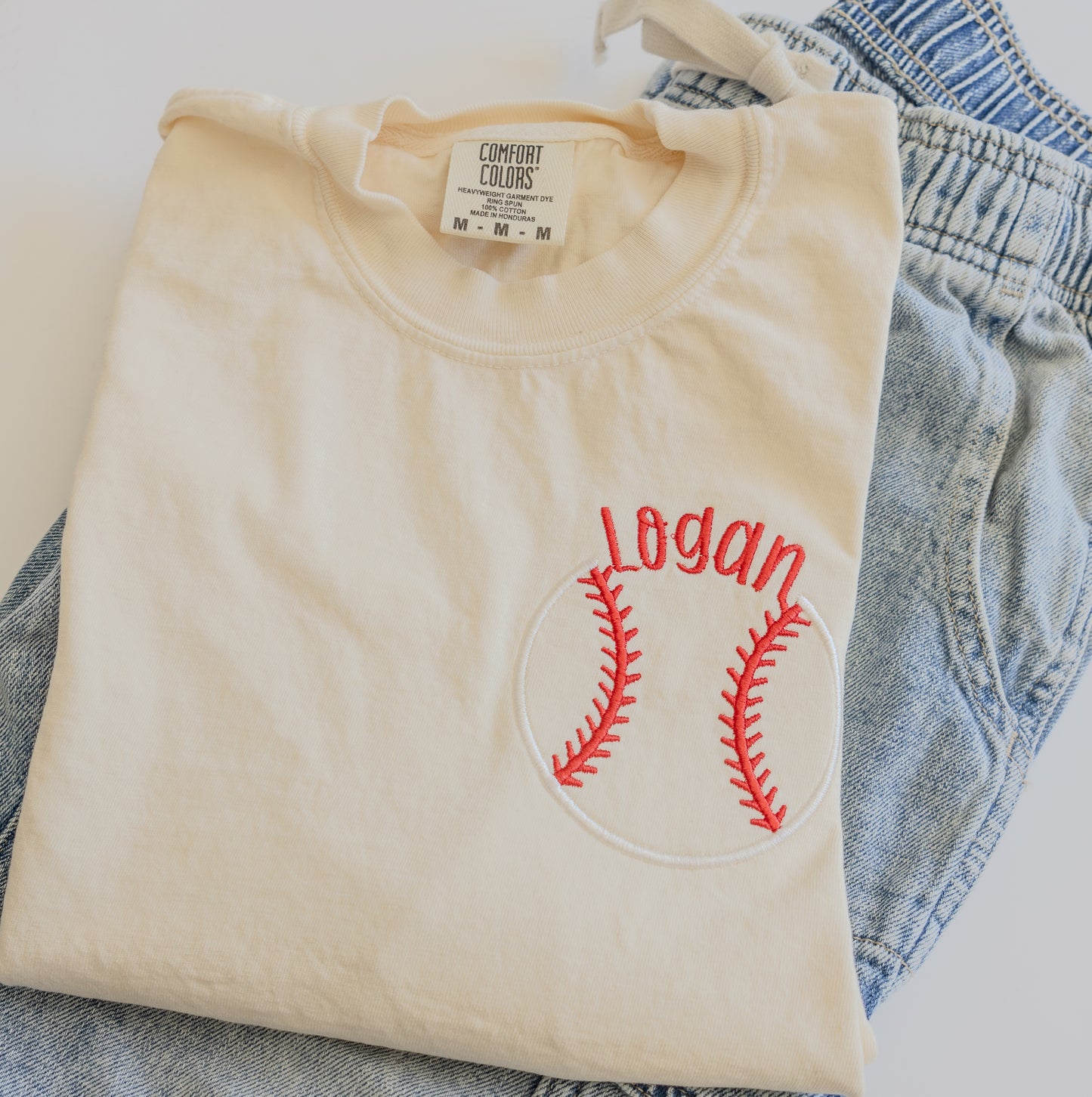 Personalized Baseball Name Shirt - Custom Kids Name Baseball Tee - Embroidered Name Shirt