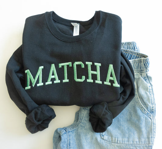 Varsity MATCHA Embroidered Crew