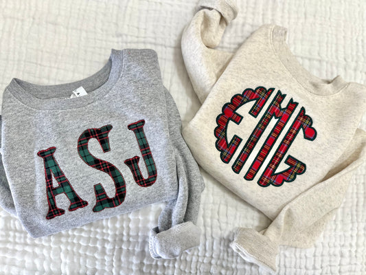 Mongrammed Toddler Christmas Crewneck Sweatshirt