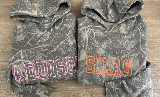 Kids Personalized Deadwood Camo Hooded Sweatshirt