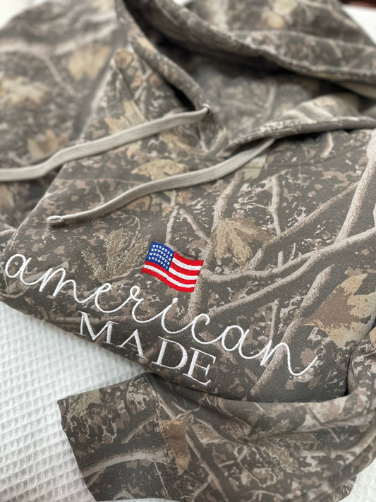 American Made Deadwood Camo Embroidered Hoodie