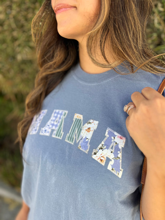 Patchwork Mama Applique Comfort Colors Tee