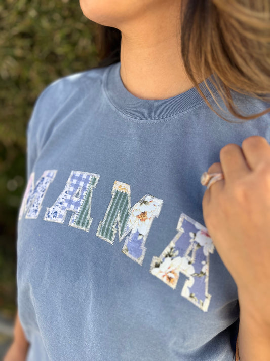 Patchwork Mama Applique Comfort Colors Tee