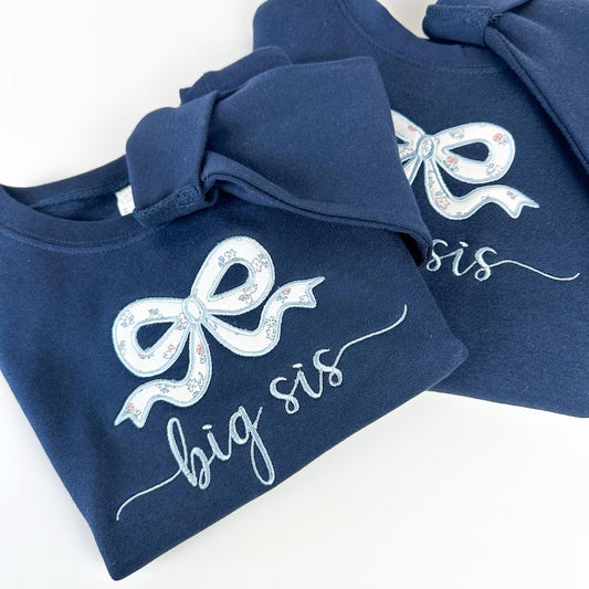 Big Sis Embroidered Appliquéd Crewneck