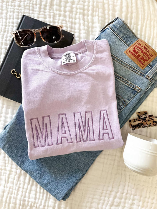 MAMA Embroidered Comfort Colors Tee