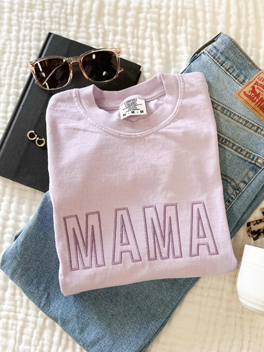 MAMA Embroidered Comfort Colors Tee