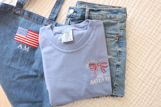 Loves Jesus & America Too Tee