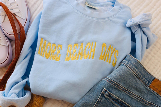 Comfort Colors Embroidered More Beach Days Lightweight Crew