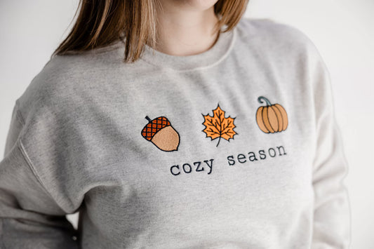 Cozy Season Icon Embroidered Crew