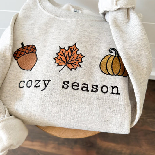 Cozy Season Icon Embroidered Crew