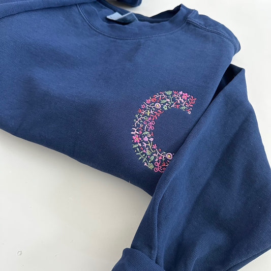 Floral Monogrammed Comfort Colors Crewneck
