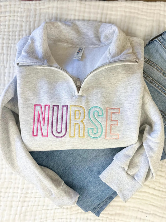 Multicolor Nurse Quarter Zip Pullover