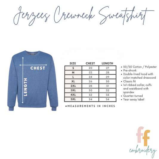 Personalized Teacher Icon Embroidered Crew