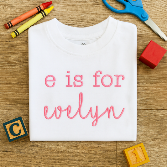 Organic Cotton Letter is for Name Toddler Tee