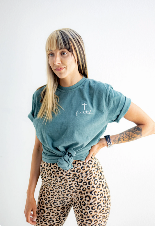 Minimal Faith Embroidered Comfort Colors Tee