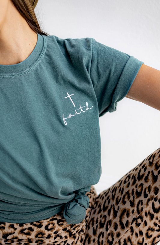 Minimal Faith Embroidered Comfort Colors Tee