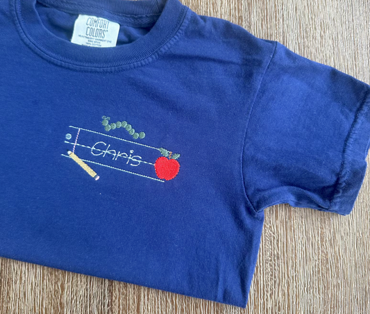 Kids Back to School Embroidered Tee