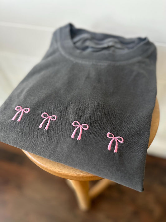 Coquette Bow Embroidered Tee