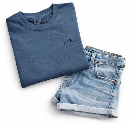Minimal Wave Embroidered Tee