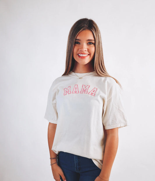 Mama Embroidered Comfort Colors Tee