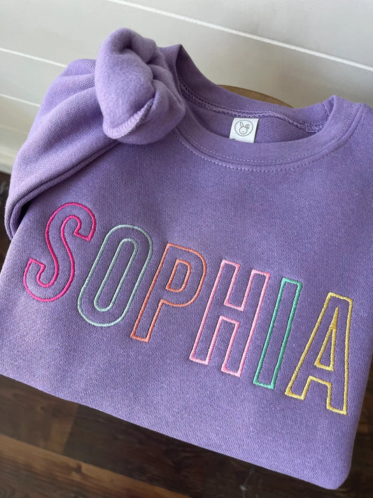 Toddler Multicolor Name Sweater