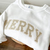 Glitter Merry Appliqued Crewneck Sweatshirt