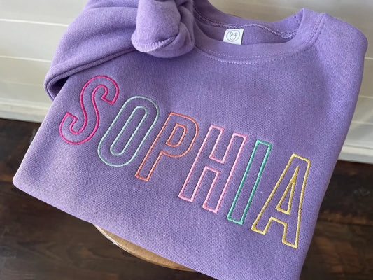 Toddler Multicolor Name Sweater