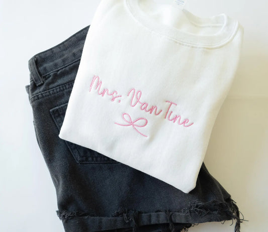Custom Mrs. Embroidered Crew