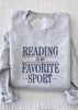 Reading Is My Favorite Sport Embroidered Sweatshirt