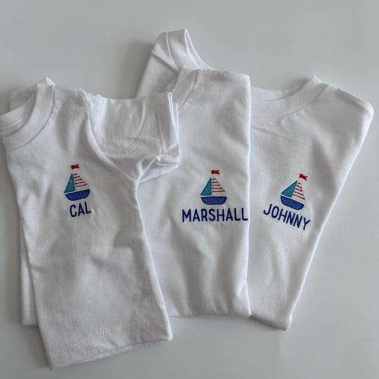 Personalized Toddler Sailboat Tee