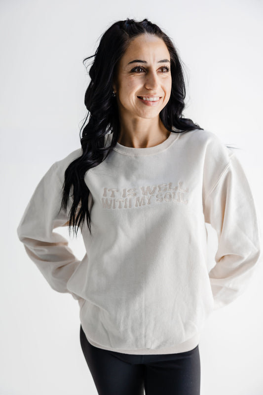It Is Well With My Soul Embroidered Crew