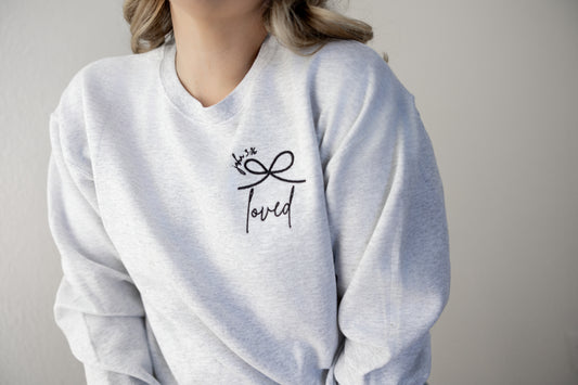 John 3:16 Loved Embroidered Crew