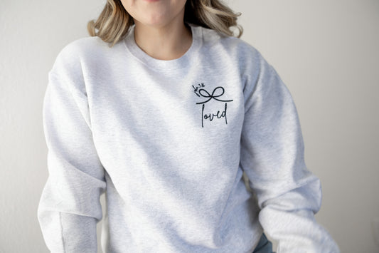 John 3:16 Loved Embroidered Crew