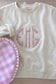 Girls Scalloped Monogrammed Appliqué Crew