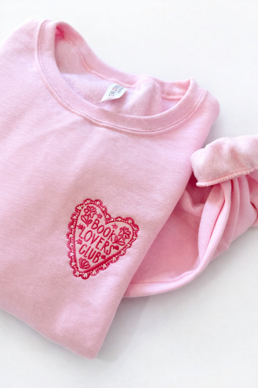 Girly Book Lovers Club Embroidered Crew