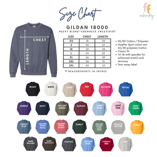 Embroidered Teacher Bow Crew Sweatshirt