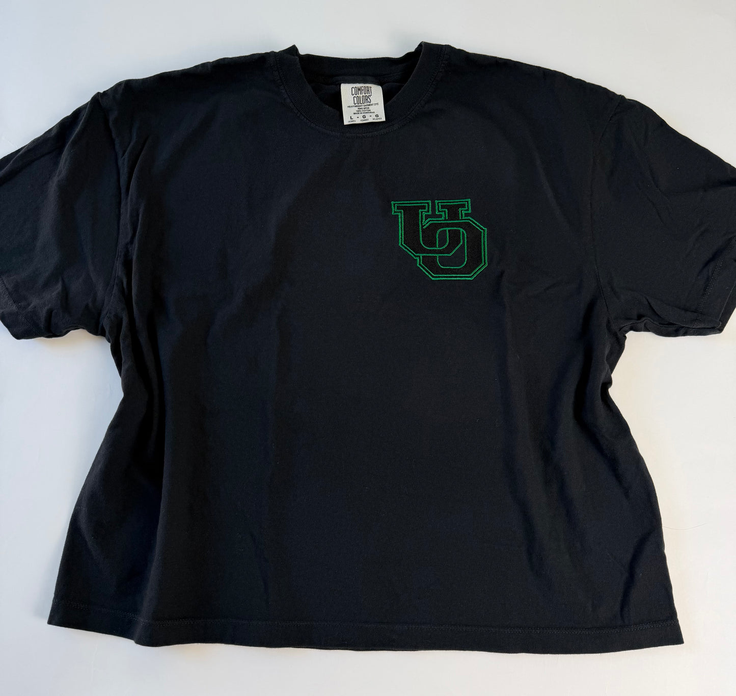 Upland Outlaws Boxy Crop Embroidered Logo Tee