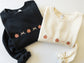 Pumpkin + Bow Girly Fall Crewneck Sweater