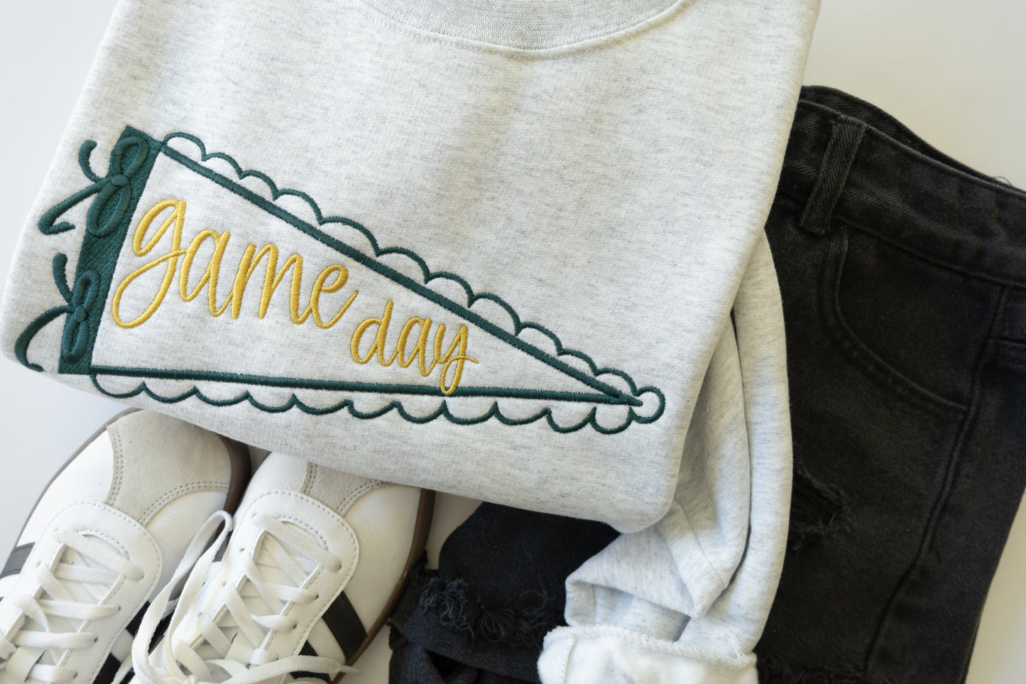 Game Day Girly Pennant Sweatshirt