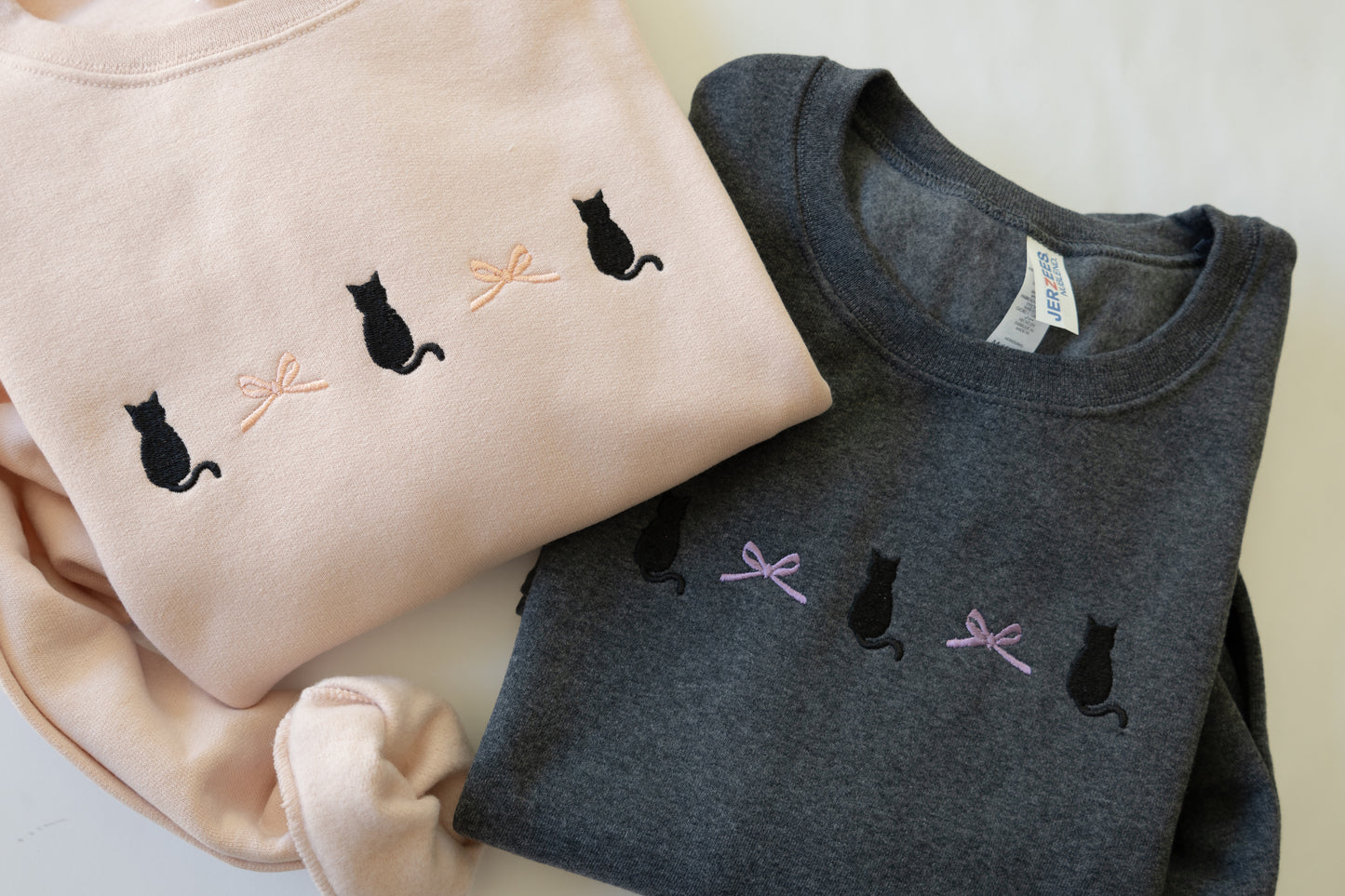 Embroidered Cat Halloween Crew