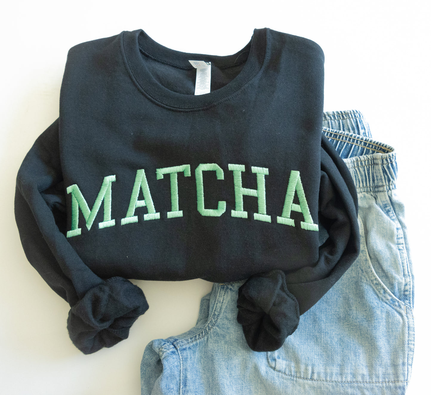 Varsity MATCHA Embroidered Crew