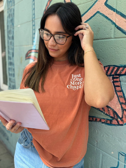Just One More Chapter Embroidered Comfort Colors Shirt