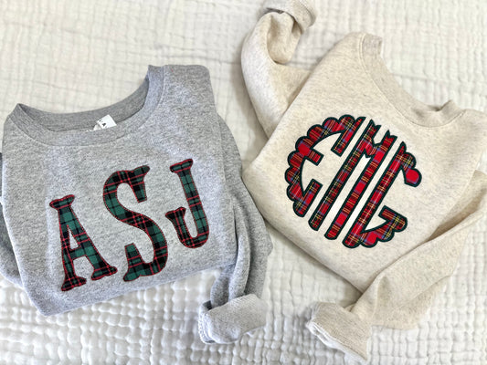 Mongrammed Toddler Christmas Crewneck Sweatshirt