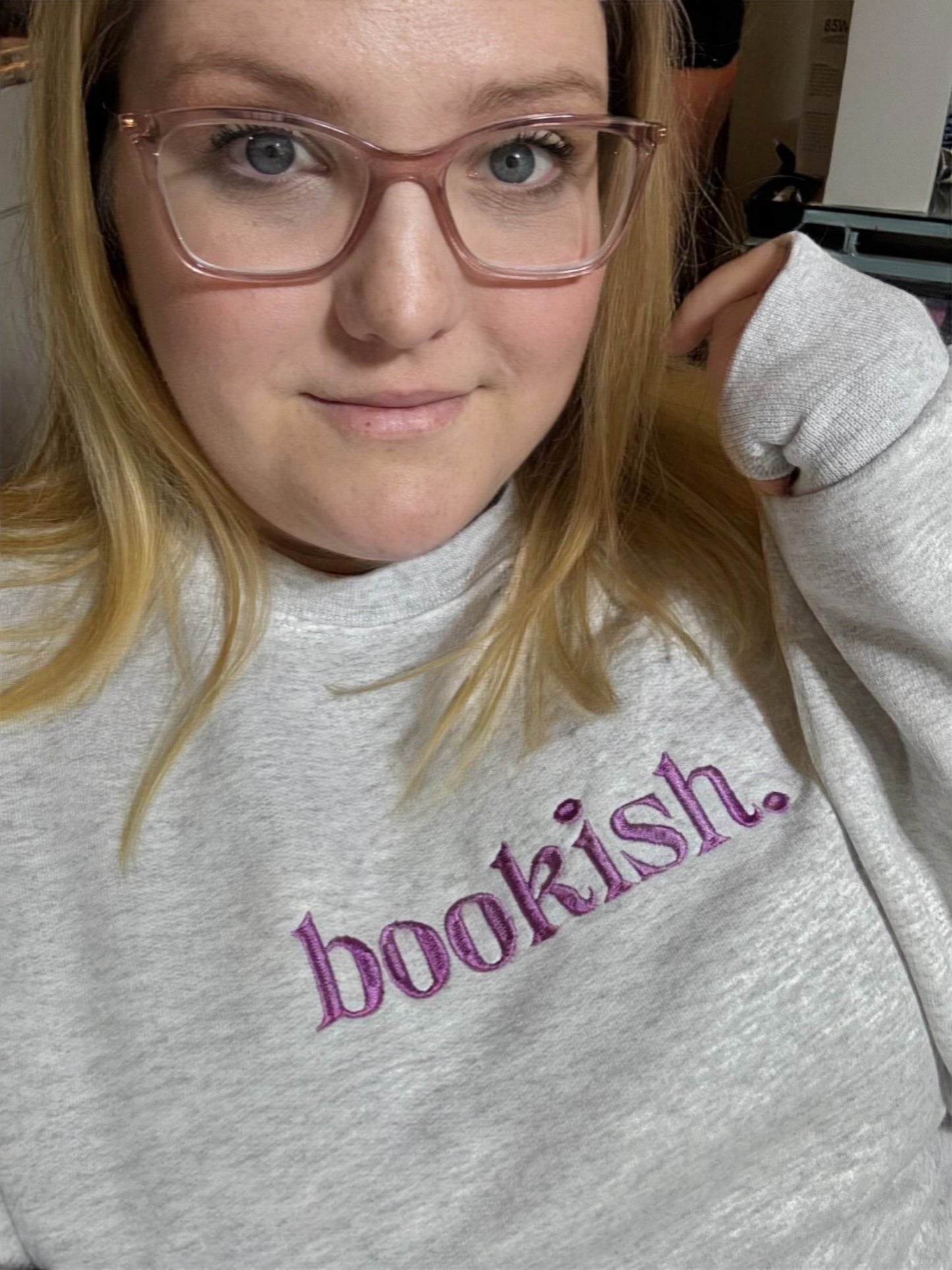 Bookish Embroidered Crew