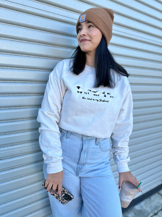 The Lord is my Shepherd Embroidered Crew